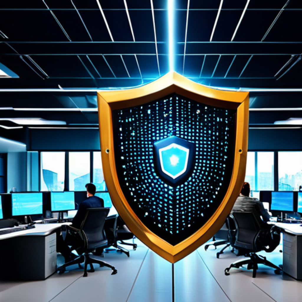 Cybersecurity Fortress**

"A visually striking image of a modern office building encased in a shimmering, energy-like shield representing cybersecurity. Inside, people are working calmly at computers. The shield has glowing nodes that depict active threat detection and defense. The overall impression is one of impenetrable security and confidence. Include the words 'Cybersecurity Fortress' subtly integrated into the design. Professional, secure, safe for work, appropriate content, fully clothed, modest."

**