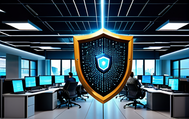 Cybersecurity Fortress**

"A visually striking image of a modern office building encased in a shimmering, energy-like shield representing cybersecurity. Inside, people are working calmly at computers. The shield has glowing nodes that depict active threat detection and defense. The overall impression is one of impenetrable security and confidence. Include the words 'Cybersecurity Fortress' subtly integrated into the design. Professional, secure, safe for work, appropriate content, fully clothed, modest."

**