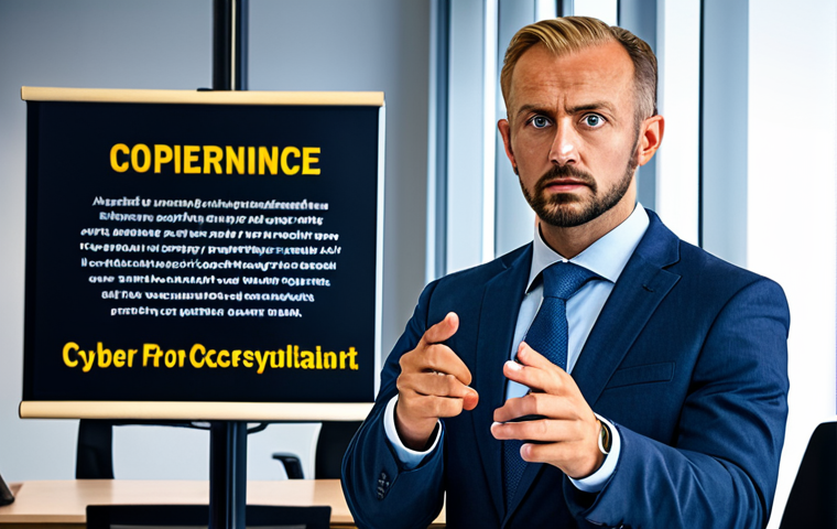 **

A professional cybersecurity consultant, fully clothed in appropriate business attire, giving a presentation on cyber threats to a diverse audience in a modern office setting. The presentation slide shows a warning sign. Safe for work, appropriate content, professional, perfect anatomy, natural pose, well-formed hands.

**