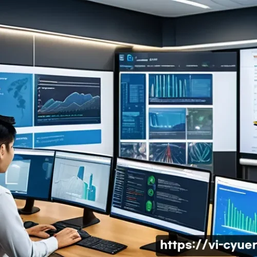 사이버 공격에 대비한 예방 교육 프로그램 - A modern Vietnamese office environment with diverse employees attentively participating in a cyberse...